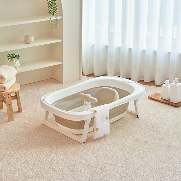 [72H핫딜] [SET] 리틀클라우드 아기 목욕 2종 시리즈 (아기 접이식 욕조 1P + 아기 목욕 의자 1P)